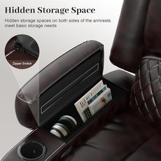 Manual Reclining Sectional Sofa Set, 5 Seats 1+1+3 Leather Reclining Corner Sectional Couch, Family-Sized L-Shaped Recliner Couch with USB Charging, Thickened Padding, Sturdy Frame, Brown