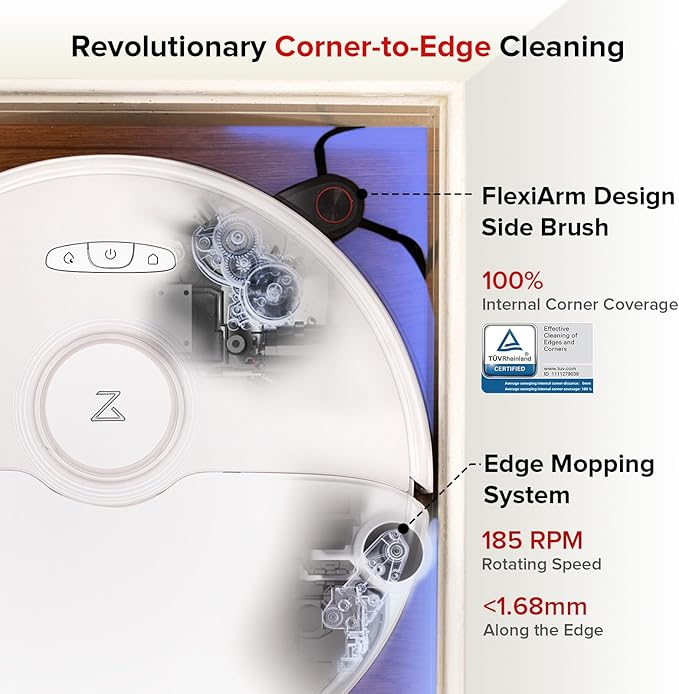 roborock S8 Max Ultra Robot Vacuum and Mop, All-in-One Dock, PreciSense LiDAR Navigation, Smart Dirt Detection, Self-Emptying, 8000Pa Suction for Various Floors, 20mm Auto Lifting for Carpet, White
