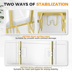 REINHARDT Aluminum Shower Caddy Hanging Adjustable Shower Caddy, Rustproof Hanging Shower Organizer with Hooks Soap Holders, Over Shower Head Caddy for Handheld Showerhead, Gold