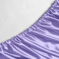 Satin Sheets Queen Size - 4 Pieces Luxury Silky Soft Bed Sheets, Wrinkle-Free Lavender Satin Silk Sheet Set with 1 Deep Pocket Fitted Sheet, 1 Flat Sheet, 2 Pillow Cases