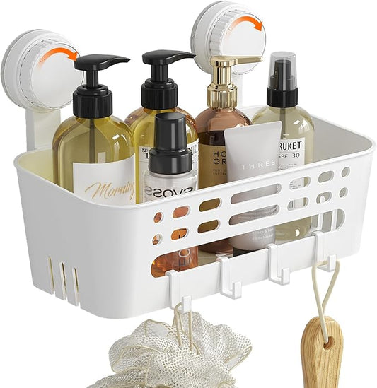 Lifewit Shower Caddy Suction Cup, 10.4inch Removable Shower Shelves for Inside Shower, NO-Drilling Bathroom Organizers and Storage Rack for Shampoo Strong Vacuum Suction, 1 Pack