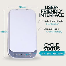 Portable Phone Cleaning Box with Built-in LED Light – Multi-Purpose Organizer for Phones, Jewelry, Watches & Small Accessories – Compact Case with Aroma Function, USB Power Port, and Modern Design