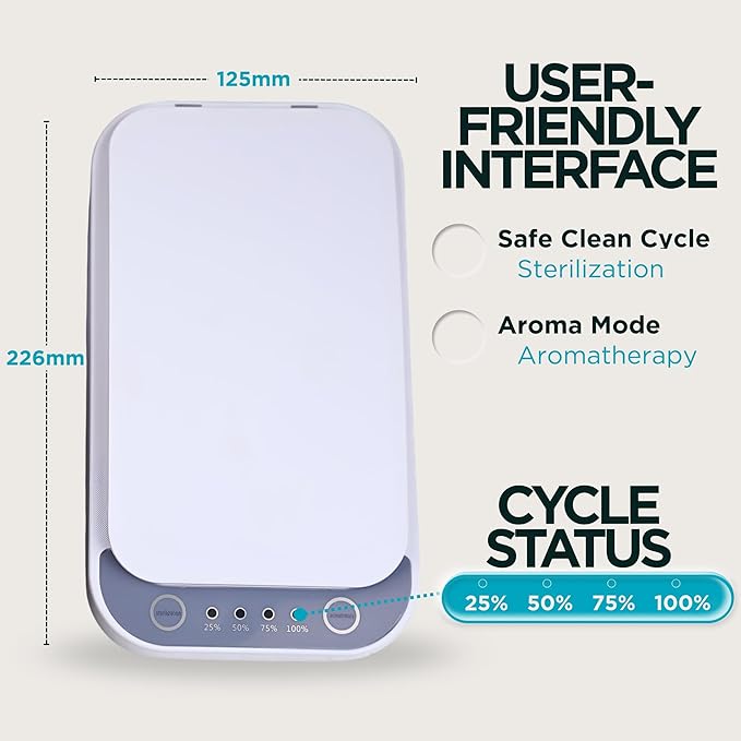 Portable Phone Cleaning Box with Built-in LED Light – Multi-Purpose Organizer for Phones, Jewelry, Watches & Small Accessories – Compact Case with Aroma Function, USB Power Port, and Modern Design