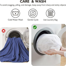 EMME Muslin Cotton Duvet Cover Set Navy King Size Linen Like Soft Breathable Lightweight Summer Comforter Cover Set with Zipper Closure (Navy, King, 104