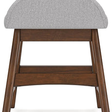 Signature Design by Ashley Lyncott Casual Upholstered Armless Home Office Desk Chair with Backless Design, Light Gray & Light Brown