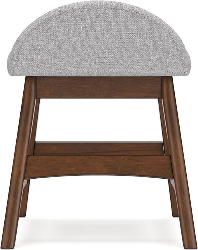 Signature Design by Ashley Lyncott Casual Upholstered Armless Home Office Desk Chair with Backless Design, Light Gray & Light Brown