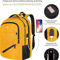 MATEIN 18.4 Inch TSA Approved Backpack, Extra Large 50 L Outdoor Carryon Backpack with Seperated Laptop Compartment, Work Travel Daypack with USB Charging Port, Creative Gifts for Men Women