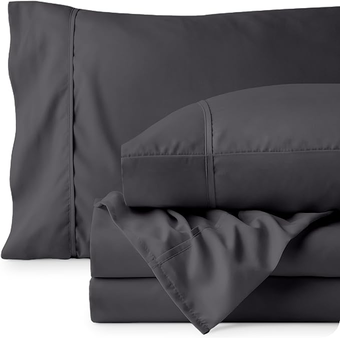 Bare Home Twin XL Sheet Set - College Dorm Size - Luxury 1800 Ultra-Soft Microfiber Twin Extra Long Bed Sheets - Deep Pockets - Easy Fit - Extra Soft - 3 Piece Set (Twin XL, Forged Iron Grey) BareHome