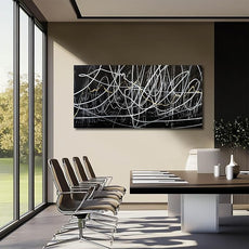 CHUDANHAO Black And White Wall Art Large Wall Decor Abstract Pictures Office Artwork Minimalist Wall Decorations Graffiti Art for Walls 29