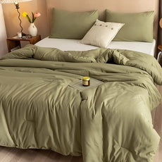 ROSGONIA Oversized Queen Comforter Olive Green, 3pcs (1 Green Comforter & 2 Pillowcases) Lightweight Oversized Queen Comforter Sets Bedding Blanket Quilts