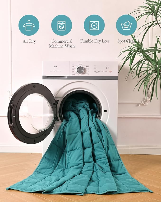 Topblan Weighted Blanket Queen Size 20lbs, Soft Cooling Weighted Blanket for Adults, Breathable Heavy Microfiber with Glass Beads Warm Blanket for Sofa Bed All Season, 60 x 80 inches, Green