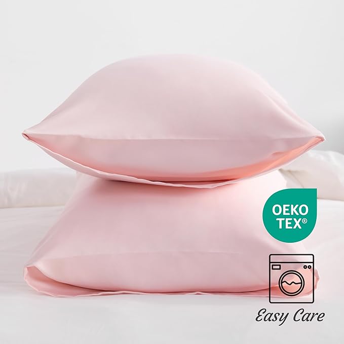 NTBAY King Pillow Cases Set of 2, 2 Pack Brushed Microfiber 20x36 Pillow Cases, Soft, Wrinkle, Fade, Stain Resistant Blush Pink Pillow Cases with Envelope Closure, 20x36 Inches, Blush Pink