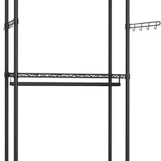 SONGMICS Heavy-Duty Rolling Clothes Rack, Garment Rack, Portable Closet, 35.4-Inch Wide Clothing Rack on Wheels, with Adjustable Mesh Shelves and Hanging Rails, Hooks, Ink Black ULGR413B01