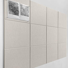 Felt Wall Tiles | Large Cork Board Alternative | Aesthetic Felt Bulletin Board for Office, Home & Classroom | Large Cork Boards for Walls Pinboard (12-Pack) | Beige