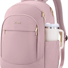 LOVEVOOK 17.3 Inch Laptop Backpack for Women - Work/Business Computer Backpack Purse, Large Capacity Casual Daypack, Travel Bag for Lawyer, Doctor, Teacher, Blush Pink