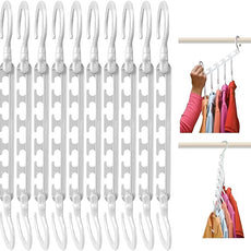 Wonder Hanger Max 10-Pack Space Saving Hangers, Reinforced Hooks Swivels 360°, Cascading Hanger, College Dorms & Storage Closet Organizer, Fully Assembled – White