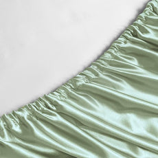 Satin Sheets King Size - 4 Pieces Luxury Silky Soft Bed Sheets, Wrinkle-Free Sage Green Satin Silk Sheet Set with 1 Deep Pocket Fitted Sheet, 1 Flat Sheet, 2 Pillow Cases