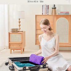 Weighted Lap Blanket 5 lbs for Adults, Luxury Soft Small Weighted Blanket, Compact Portable Weighted Lap Pad for Relaxation, Sleeping, Travel, All-Season Use, Deep Purple, 30