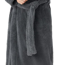 DAVID ARCHY Men's Hooded Robe Soft Coral Fleece Microfiber Bathrobe