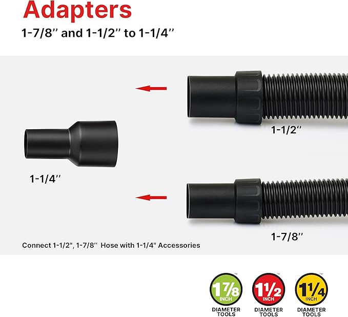 Shop-Vac Micro Cleaning Nozzle Kit with Adapter, 1-1/4" Detailed-Cleaning Attachments for Compact Wet Dry Shop Vacuum, Storage Bag Included, 8 Pieces