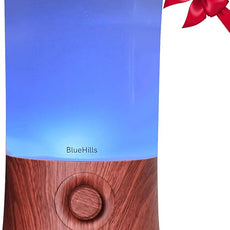 BlueHills Premium 2000 ML XL Essential Oil Diffuser Aromatherapy Humidifier for Large Room Home 40 Hour Run Huge Coverage Area 2 Liter Extra Large Capacity Diffuser High Mist Dark Wood Grain E003