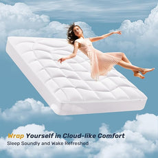 Unikome California King Mattress Pad Waterproof - Ergonomic Quilted Fitted Cal King Mattress Topper, 5-Layers Noiseless Washable Mattress Protector Cover with 8
