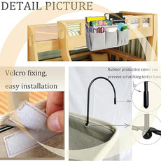 Bedside Caddy, Bedside Hanging Storage Organizer forBunk and Hospital Beds,College Dorm Bed，Can be Placed Glasses Books Mobile Phones (Black1)