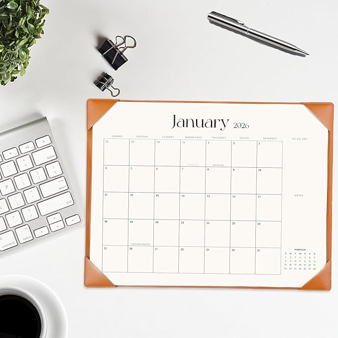 Desk Calendar 2026-2027 with Desk Mat – 22" x 17" Large Desk Pad Calendar Runs from January 2026 to June 2027, Office Supplies Desktop Monthly Calendar for Home & Office