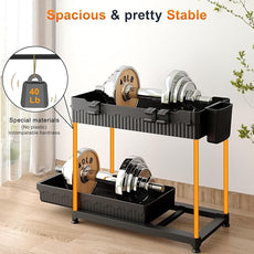 Under Sink Organizer, Bathroom Organizers and Storage, 2 Tier Multi-Use Pull Out Cabinet Organizer with Hang Hooks and Cups (Black, 2 Pack)