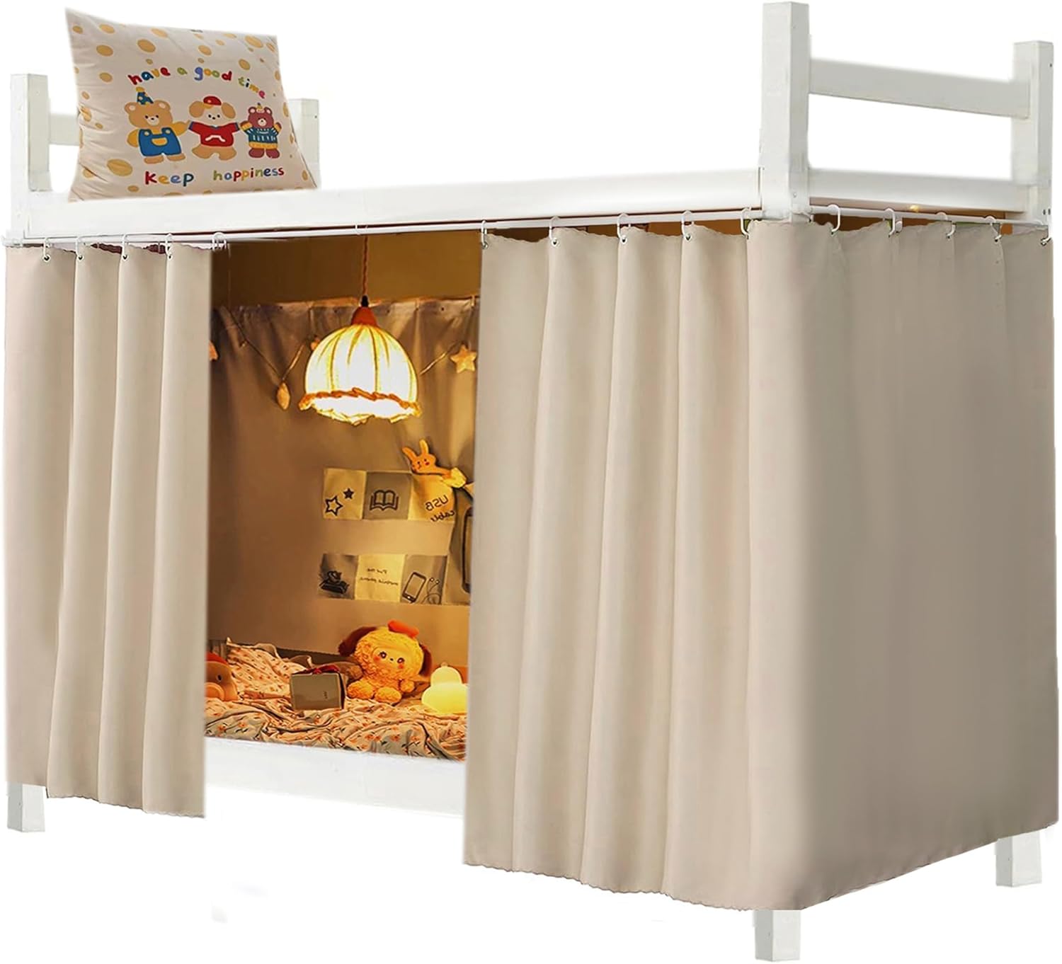 Dorm Home Solid Thicken Bunk Blackout Bed Curtains Cloth Bed Canopy Students Single Sleeper,1 Panel Black Dormly