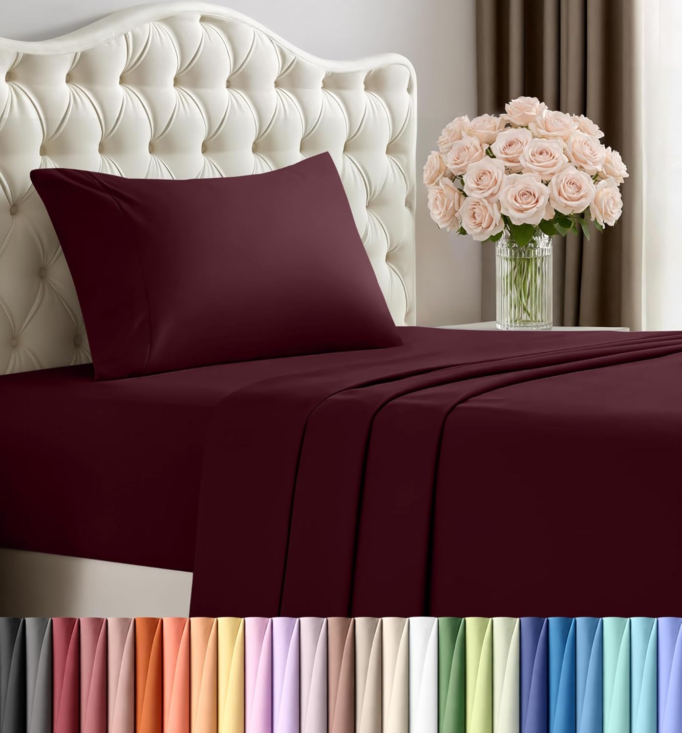 Utopia Bedding Queen Size Sheet Set – 4 Piece Bed Sheets, Soft and Breathable Microfiber, Includes 1 Fitted Sheet, 1 Flat Sheet and 2 Pillowcases – Oeko Tex (Grey) Dormly