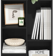 Furinno LUDER Book Shelf, 5-Cube Bookshelf, Reversible Bookcase, 9.4 x 19.5 x 31.5, for Living Room, Bedroom, Home Office, Blackwood