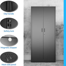 SUXXAN Broom Closet Storage Cabinet, 61.6