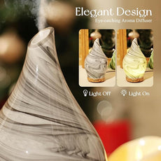 Porseme 150ml Essential Oil Diffuser Glass Color Changing Aroma Air Diffusers Aromatherapy Ultrasonic Cool Mist Humidifier 6 Running Hours Waterless Auto-Off for Sleeping, Yoga, Office, Spa (Ink)