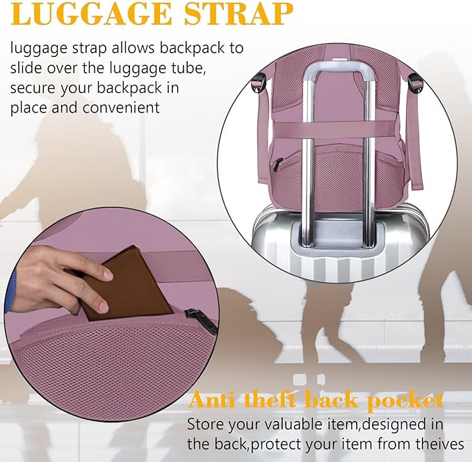 MATEIN Travel Laptop Backpack, Business Anti Theft Slim Sturdy Laptops Backpack with USB Charging Port, Water Resistant College Computer Bag Gift for Men & Women Teacher Fits 15.6 Inch Notebook