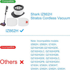 10 Pack Filter Replacement for Shark IZ862H Stratos Cordless Vacuum, Compatible with Shark IZ862H Upright Vacuum Include 2 Pack Filter, 4 Pack Foam Filters & 4 Pack Felt Filters Kit, White