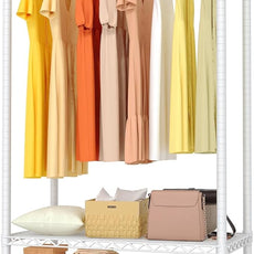 Heavy-Duty Clothing Rack with Adjustable Wire Shelving, Freestanding Closet Organizer for Hanging Clothes, 660 lbs Load Capacity Metal Wardrobe Storage, 17.72