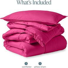 Bare Home Kids Comforter Set - Twin/Twin Extra Long Size - Ultra-Soft - Goose Down Alternative - Premium 1800 Series - All Season Warmth (Twin/Twin XL, Pink)