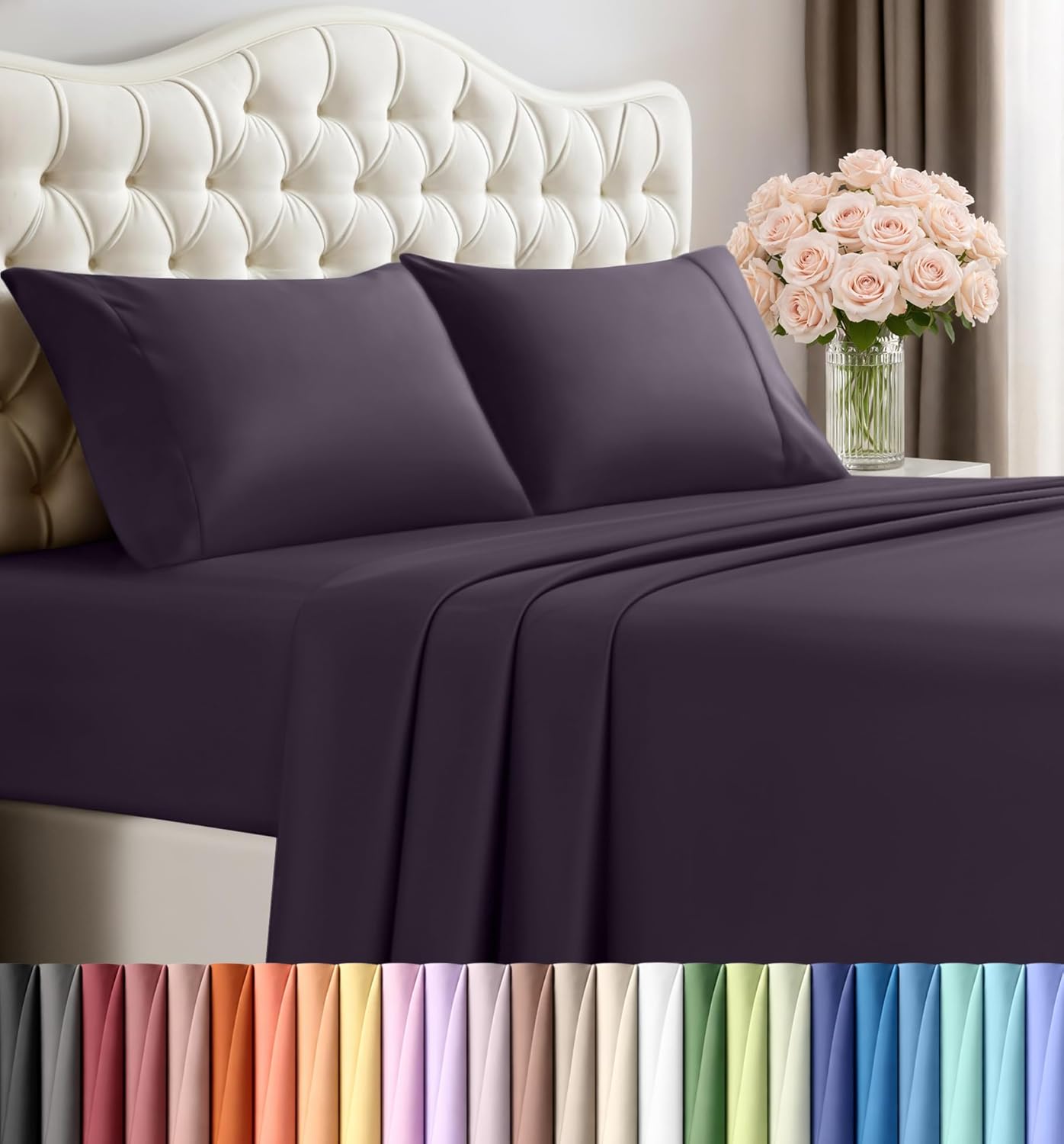 Utopia Bedding Queen Size Sheet Set – 4 Piece Bed Sheets, Soft and Breathable Microfiber, Includes 1 Fitted Sheet, 1 Flat Sheet and 2 Pillowcases – Oeko Tex (Grey) Dormly