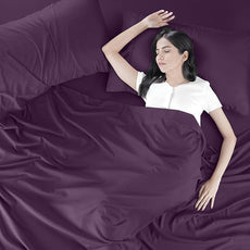 Utopia Bedding King Bed Sheets Set - 4 Piece Bedding - Brushed Microfiber - Shrinkage and Fade Resistant - Easy Care (King, Purple)