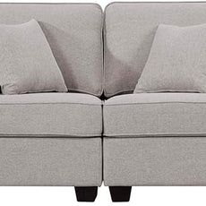 Legend Vansen Modular Sectional Sofa U Shaped Couch with Ottoman Modern Reversible Corner Sectional Couch for Living Room (Light Grey, 2+3)
