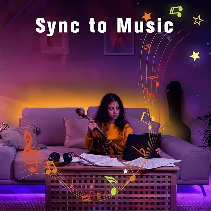 DAYBETTER LED Strip Lights 130 ft (2 Rolls of 65.6ft), LED Lights Smart App Control Lighting Bedroom Rome Decor with Remote, RGB Music Sync Color Changing LED Lights for Bedroom Party