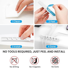 AhaStyle Cable Clips, 3 Pack Cord Holders Cable Organizer Self Adhesive Cord Keeper for Desktop Organizing USB Cable/Nightstand Power Cord/Mouse Cable/Wire PC/Cord Clips for Home Office and Car