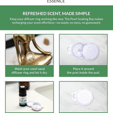 Essence Pearl Travel Case - Wearable Aromatherapy Kit with Nasal Diffuser Rings, Soaking Bay, and 5mL Essential Oil – Portable Wellness Gift Set for On?The?Go Self Care