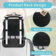 Dorm Room Essentials for Guys Girls Boys, Hanging Toiletry Bag，Waterproof Travel Shower Caddy Organizer with Clear Pockets, Mesh Compartments & Hook Portable Toiletry Bag for Gym, Camping, Cruise