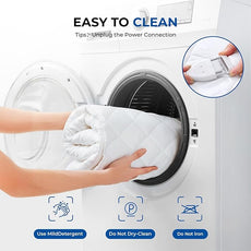 Heated Mattress Pad Queen Size Quilted Zone Heating Electric Bed Warmer Luxury Comfort Heat Mattress Pad Cover Dual Controller（10 Heat Setting | 1-12 Hours Auto Shut Off | with 8-21 Inch Deep Pocket）