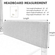 Easy-Going Stretch Bed Headboard Slipcover, Small Square Jacquard Furniture Cover, Dustproof Protector Cover for Bedroom Decor (King,White)