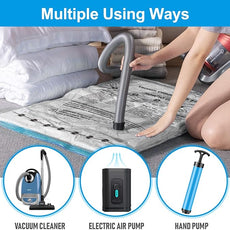 BoxLegend Vacuum Storage Bags 10 Combo Vacuum Pack Bags Space Saving Double Zipper Seal & Leak Valve Reusable for Clothes Pillow Comforters Bedding,2XL, 2L, 6S, 1 Large Pump