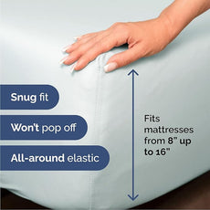 Queen Size 4 Piece Sheet Set - Comfy Breathable & Cooling Bed Sheets Set - Hotel Luxury Bedding for Women, Men, Kids, Teens, Boys & Girls - Deep Pockets, Ultra-Soft, Wrinkle Free - Oeko-Tex - Ice Blue