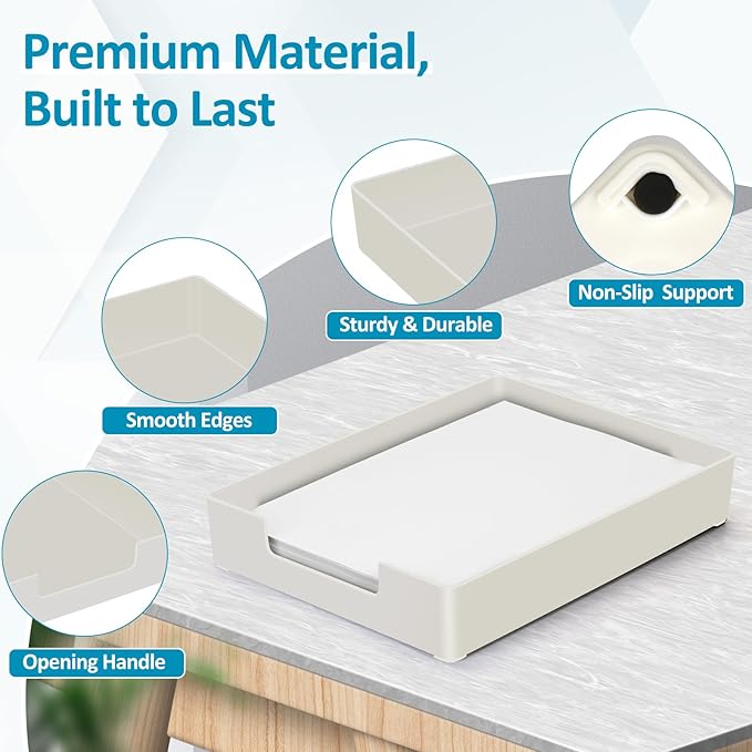 Letter-Size Desk Drawer Organizer Tray, White Letter Tray A4 Size Plastic Paper Trays Stackable File Holder for Office Supplies School Home (White)